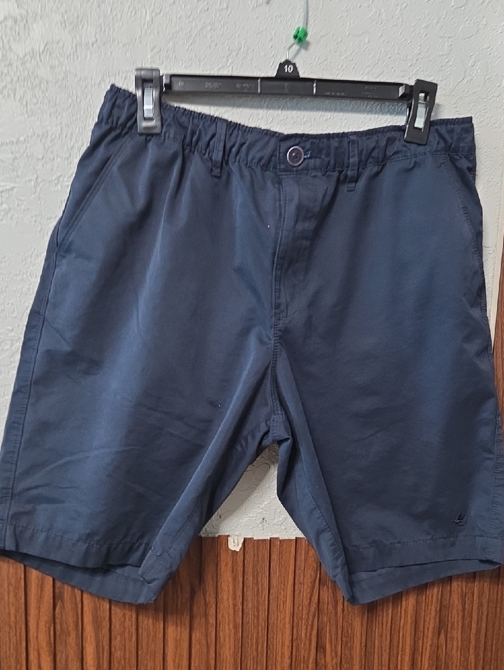 Brooksfield Men's Navy Flat Front Elastic-Waist Shorts Medium Sz [1297]